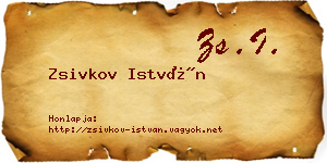 Zsivkov István névjegykártya